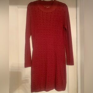Abercrombie & Fitch Long Sleeve Mock Neck Cable Knit Sweater Dress Size M